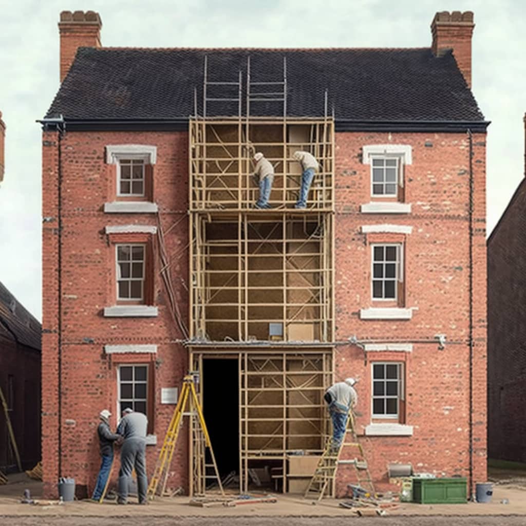 Scaffolding Erection : Town House - Scaffolding Hire