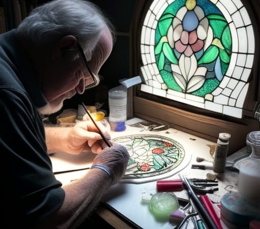 Creating Leaded Stained Glass. Consider signing up to a heritage skills course.